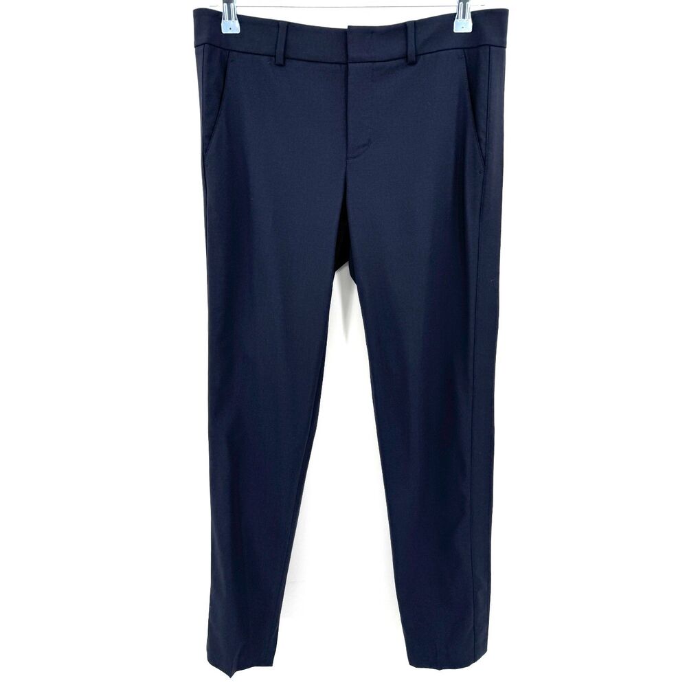 VINCE Navy Blue Side Strapping Pleated Slim Trouser Dress Pants Size 4